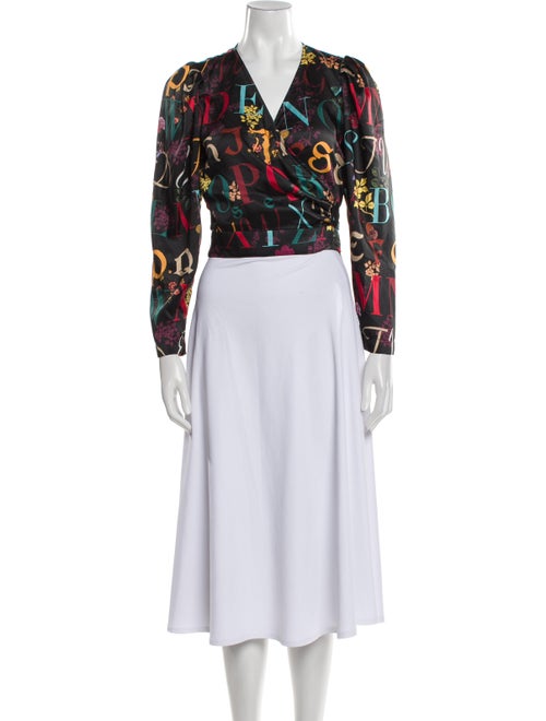 Senlis Printed V-Neck Crop Top