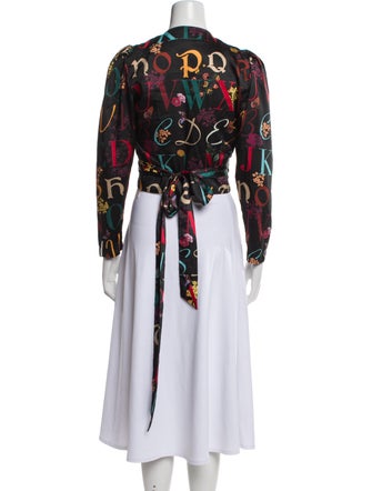 Senlis Printed V-Neck Crop Top