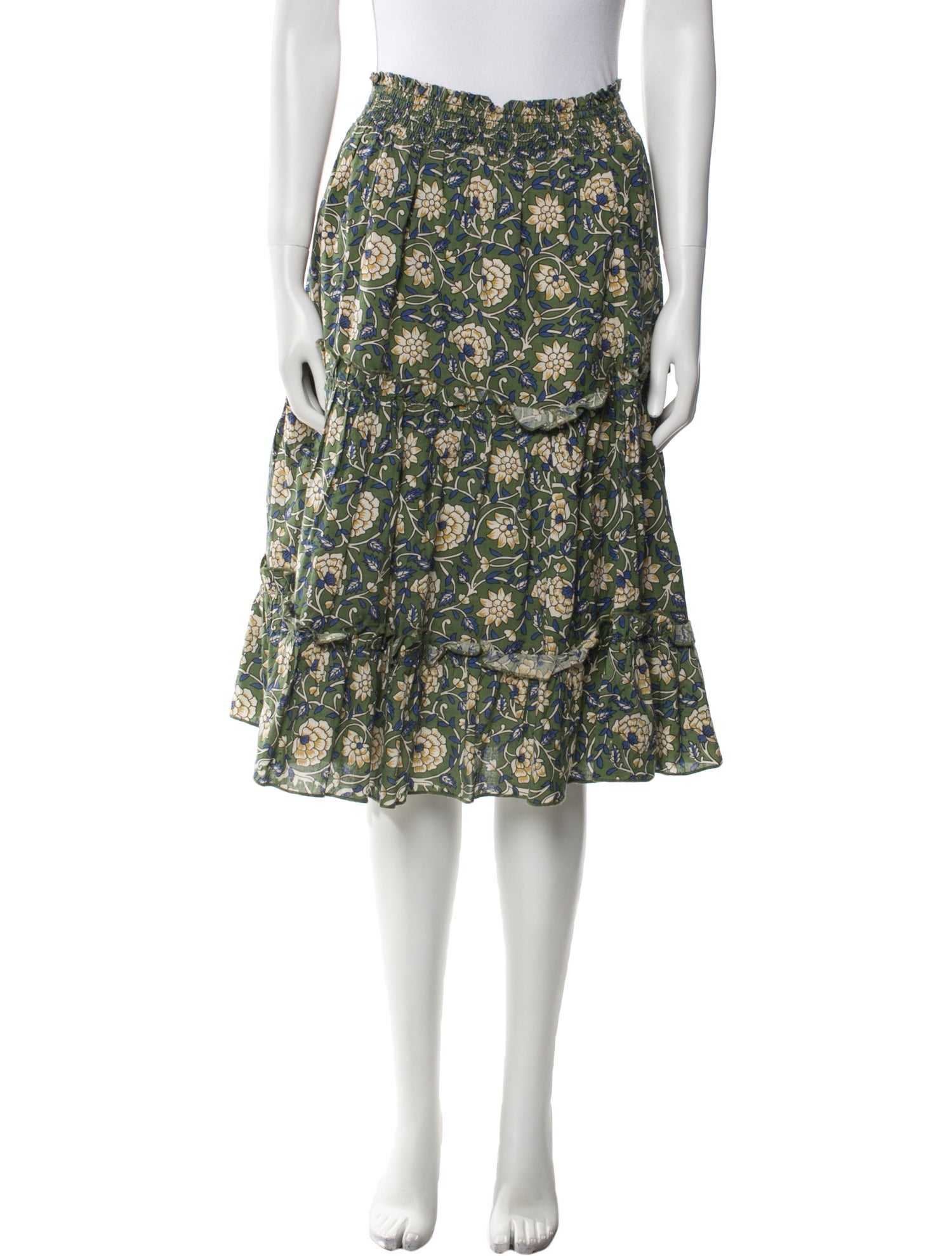Senlis Floral Print Knee-Length Skirt