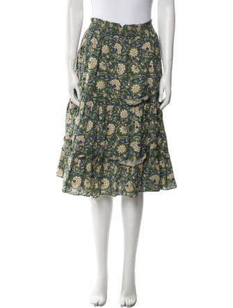 Senlis Floral Print Knee-Length Skirt