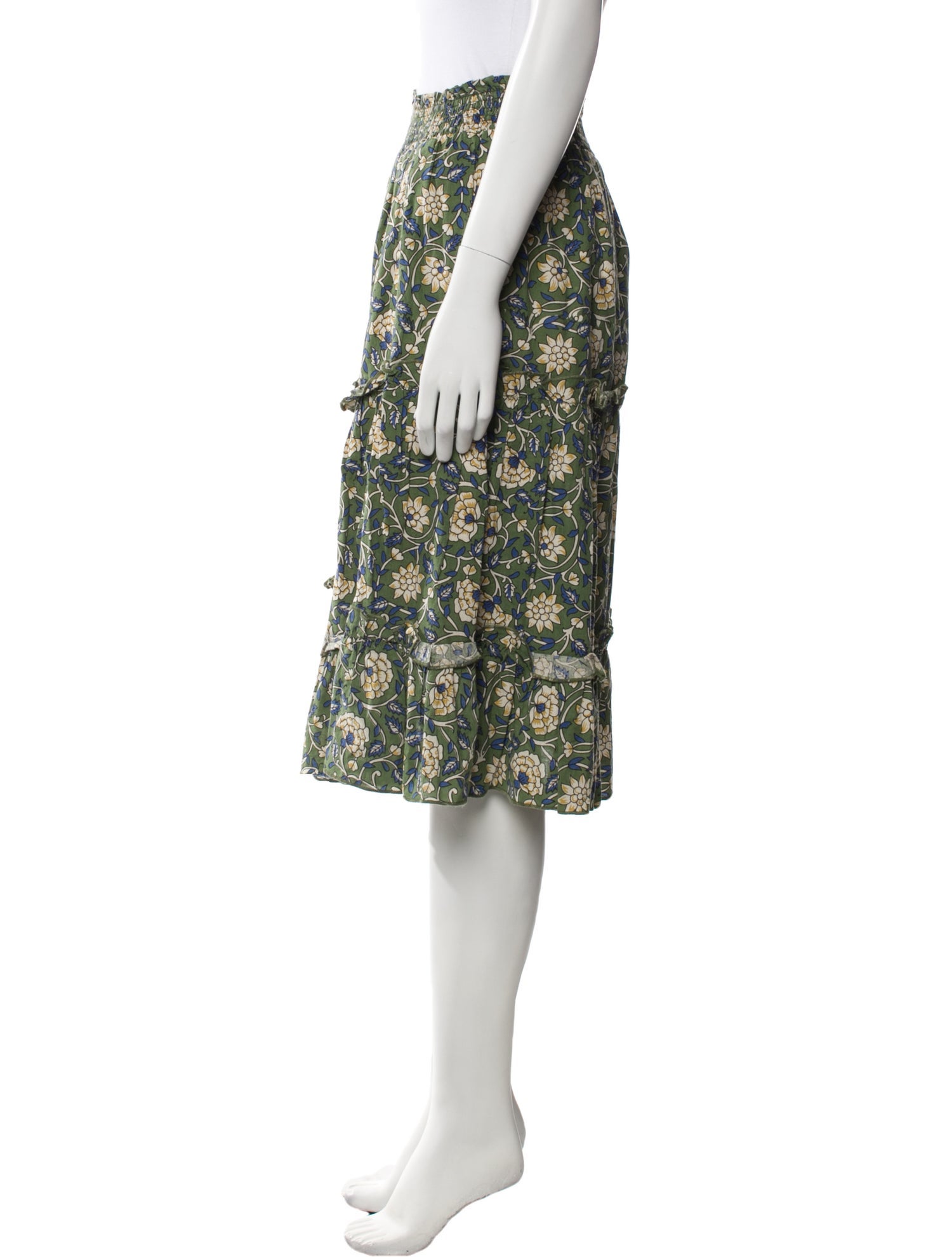 Senlis Floral Print Knee-Length Skirt