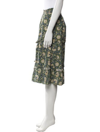 Senlis Floral Print Knee-Length Skirt