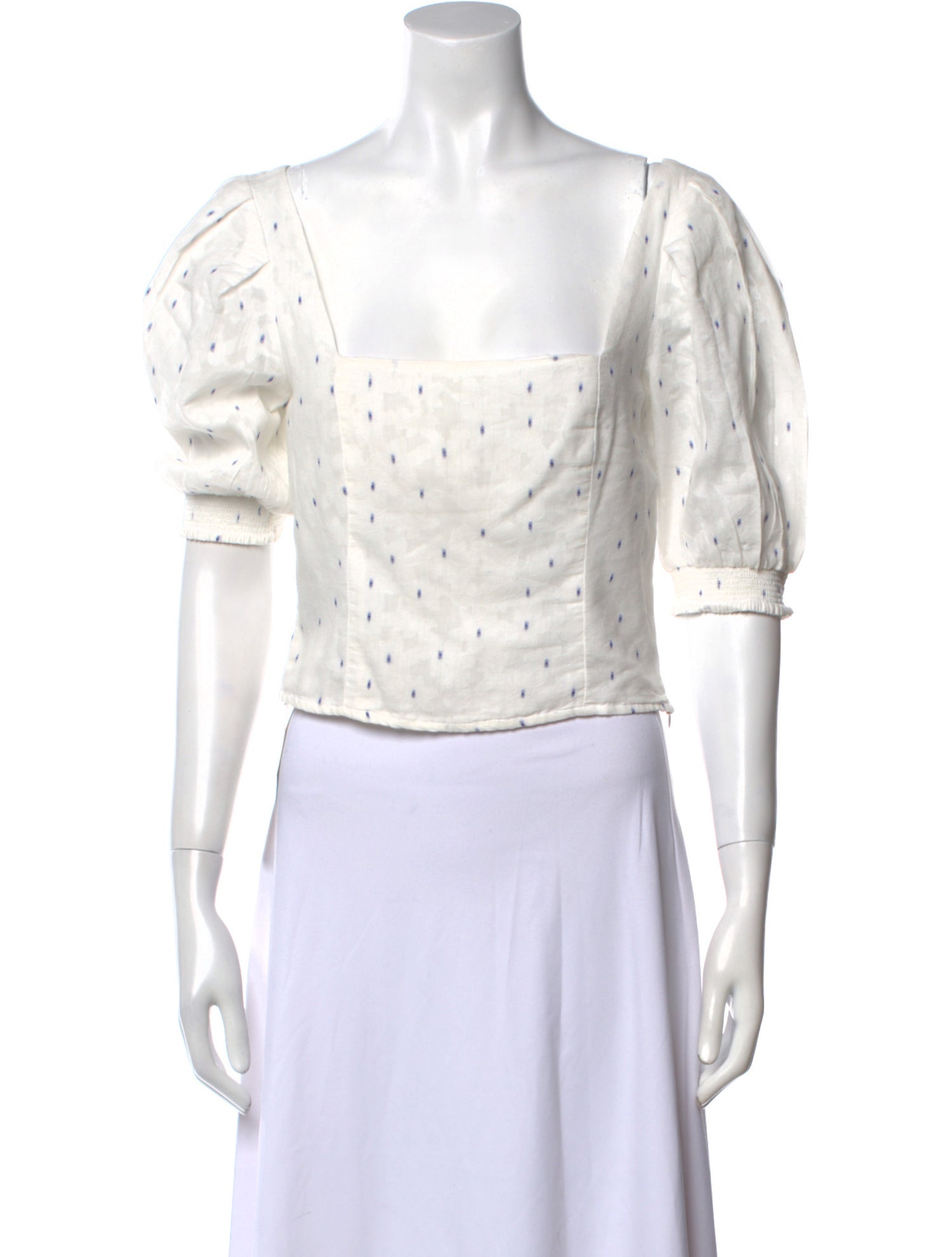 Senlis Printed Square Neckline Crop Top