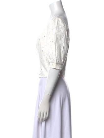 Senlis Printed Square Neckline Crop Top