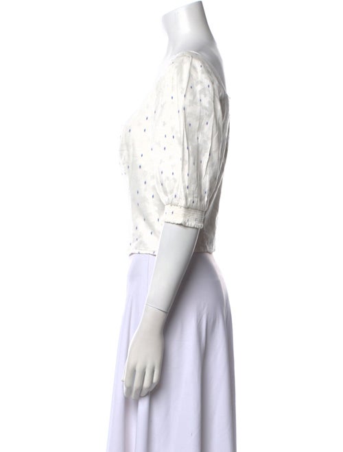 Senlis Printed Square Neckline Crop Top