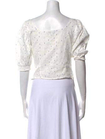 Senlis Printed Square Neckline Crop Top