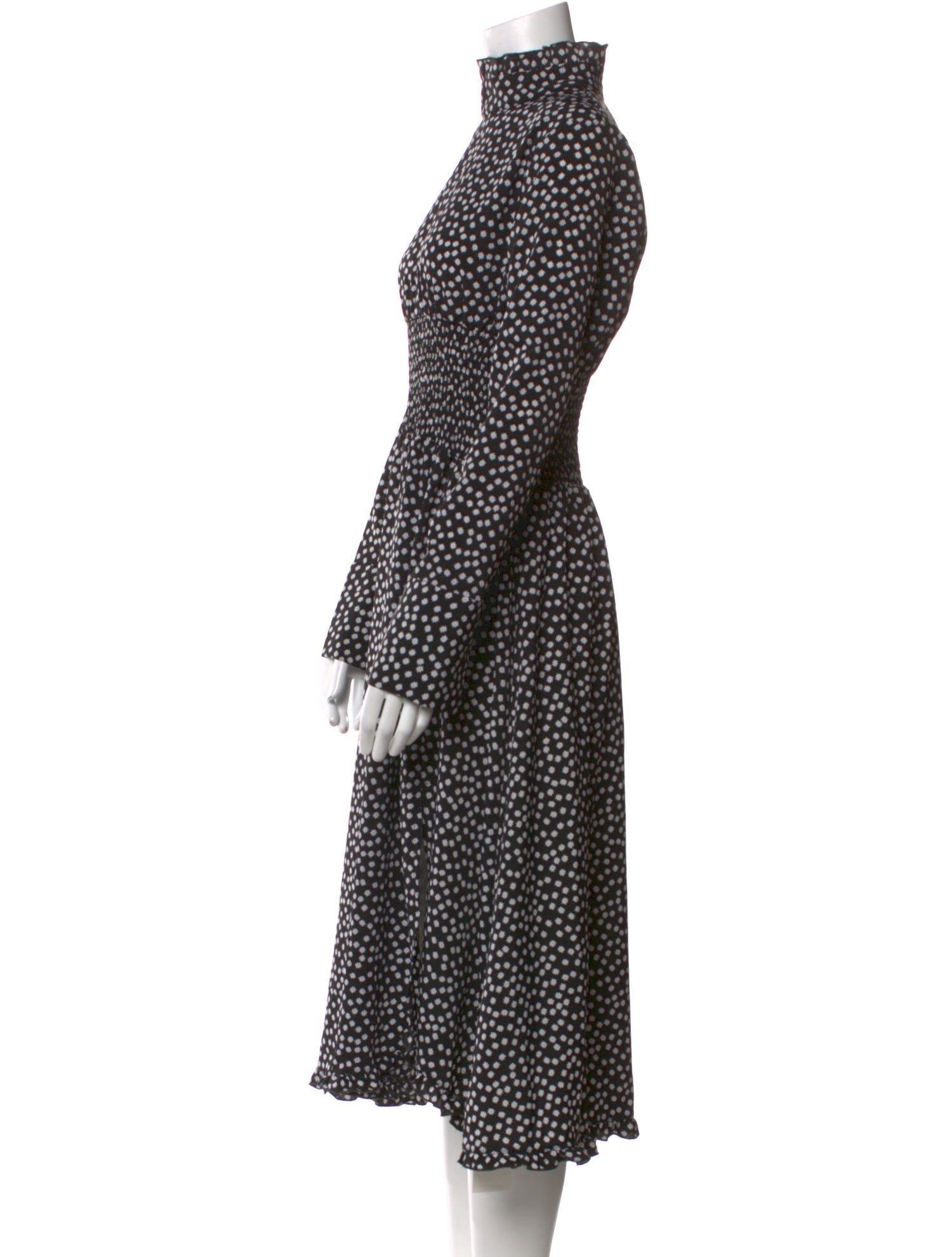 Senlis Polka Dot Print Midi Length Dress