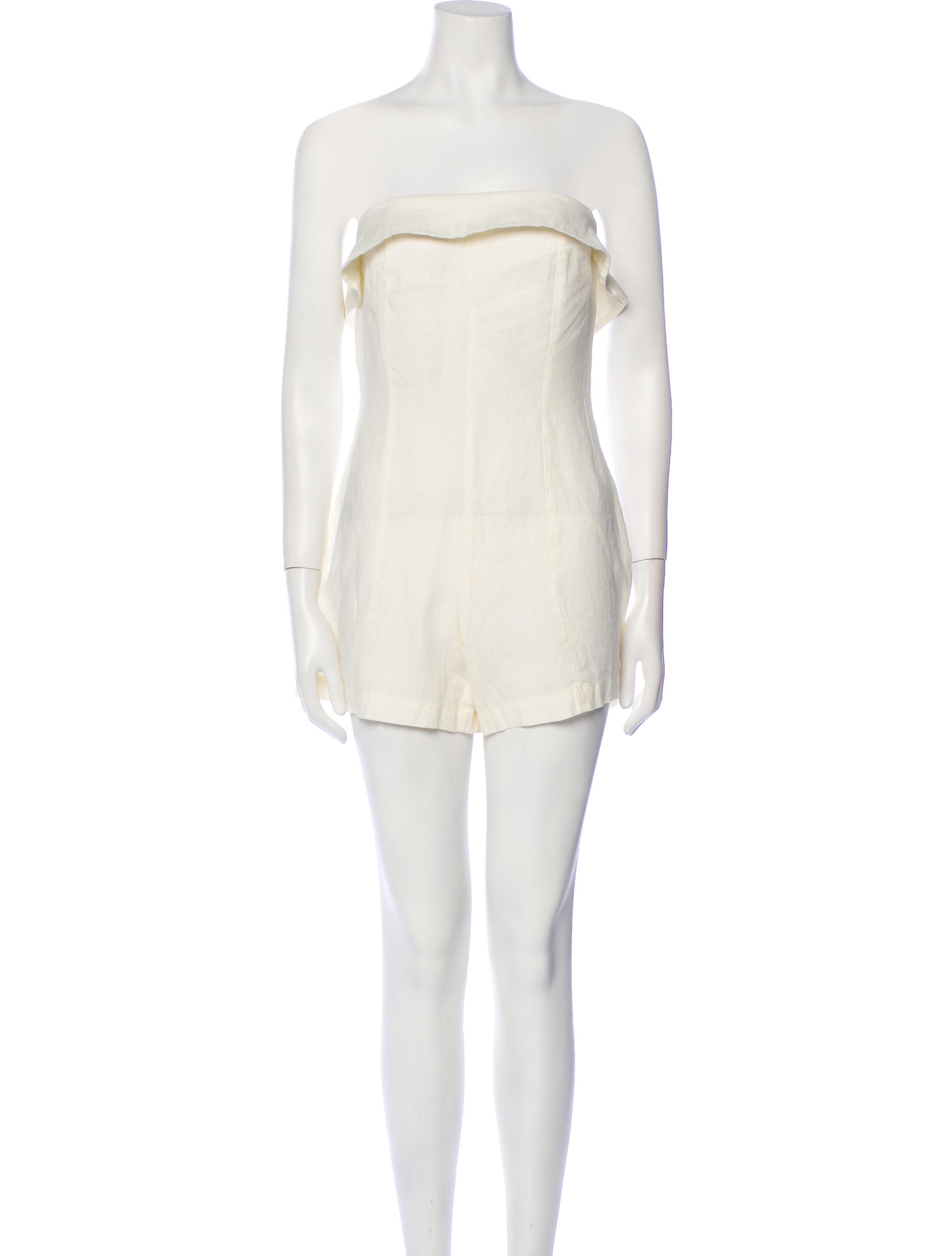 Shani Shemer Linen Strapless Romper