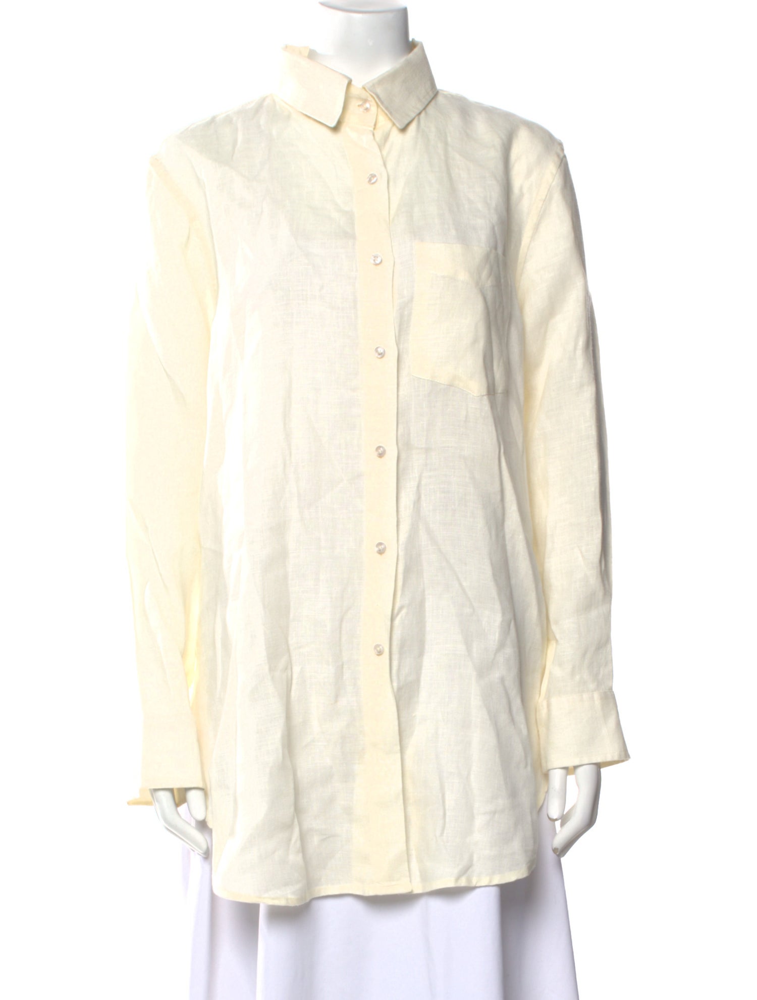 Shani Shemer Linen Long Sleeve Button-Up Top