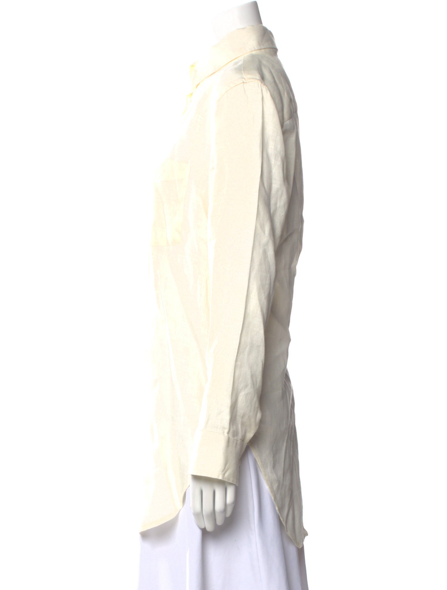 Shani Shemer Linen Long Sleeve Button-Up Top