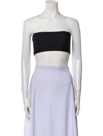 Shani Shemer Nylon Strapless Crop Top