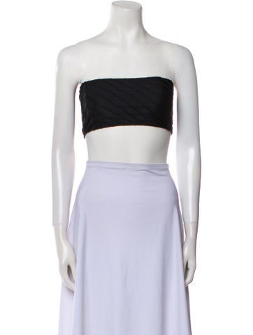 Shani Shemer Tops Nylon Strapless Crop Top L