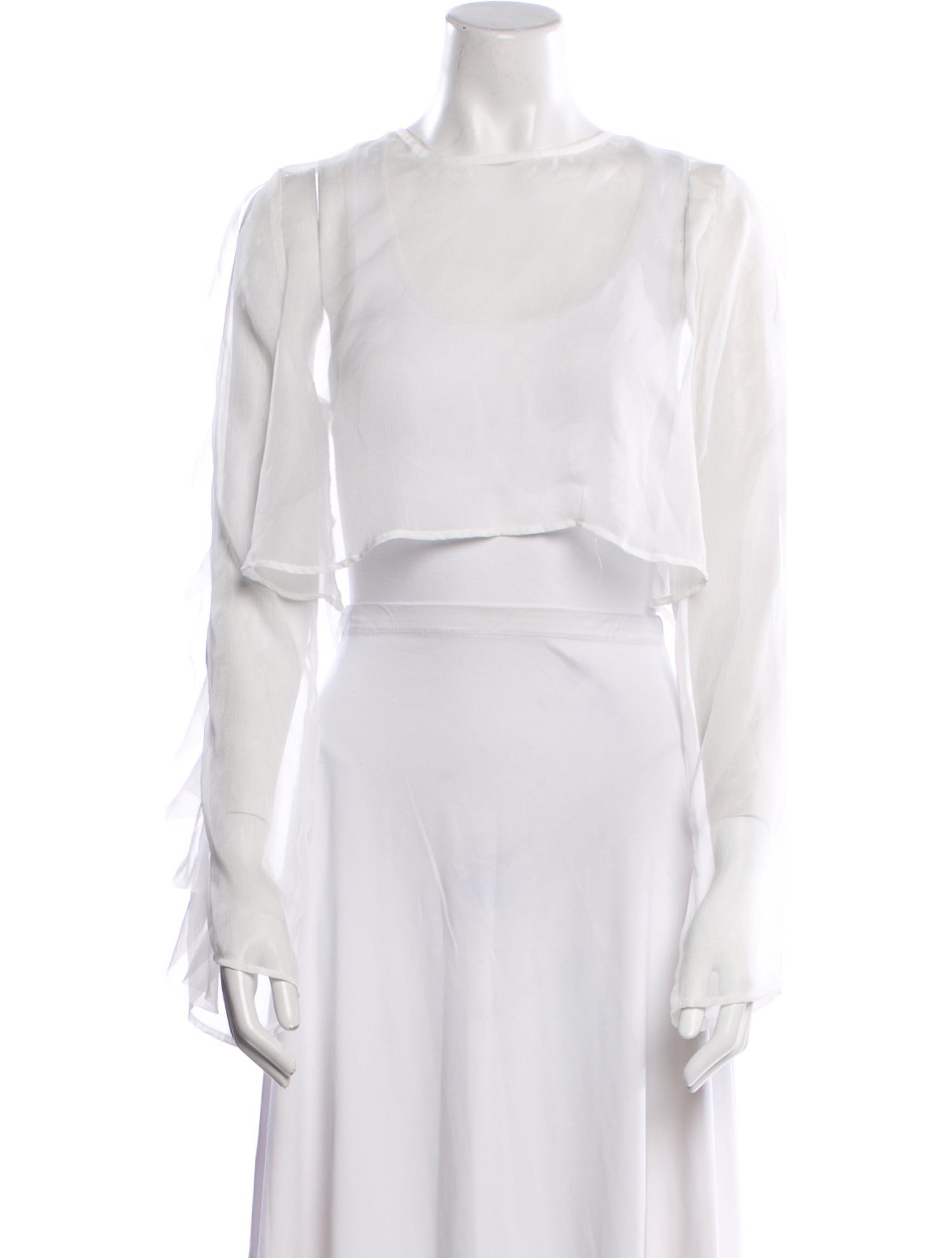 Shani Shemer Bateau Neckline Long Sleeve Crop Top w/ Tags