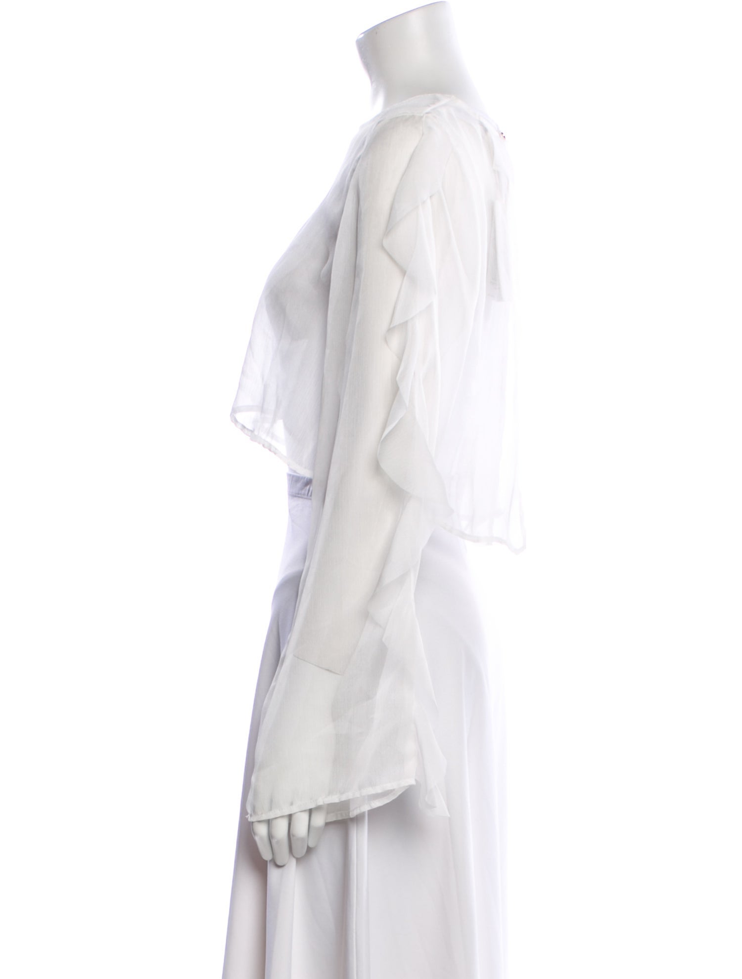 Shani Shemer Bateau Neckline Long Sleeve Crop Top w/ Tags