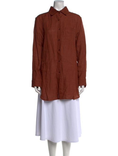 Shani Shemer Linen Long Sleeve Button-Up Top