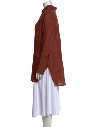Shani Shemer Linen Long Sleeve Button-Up Top