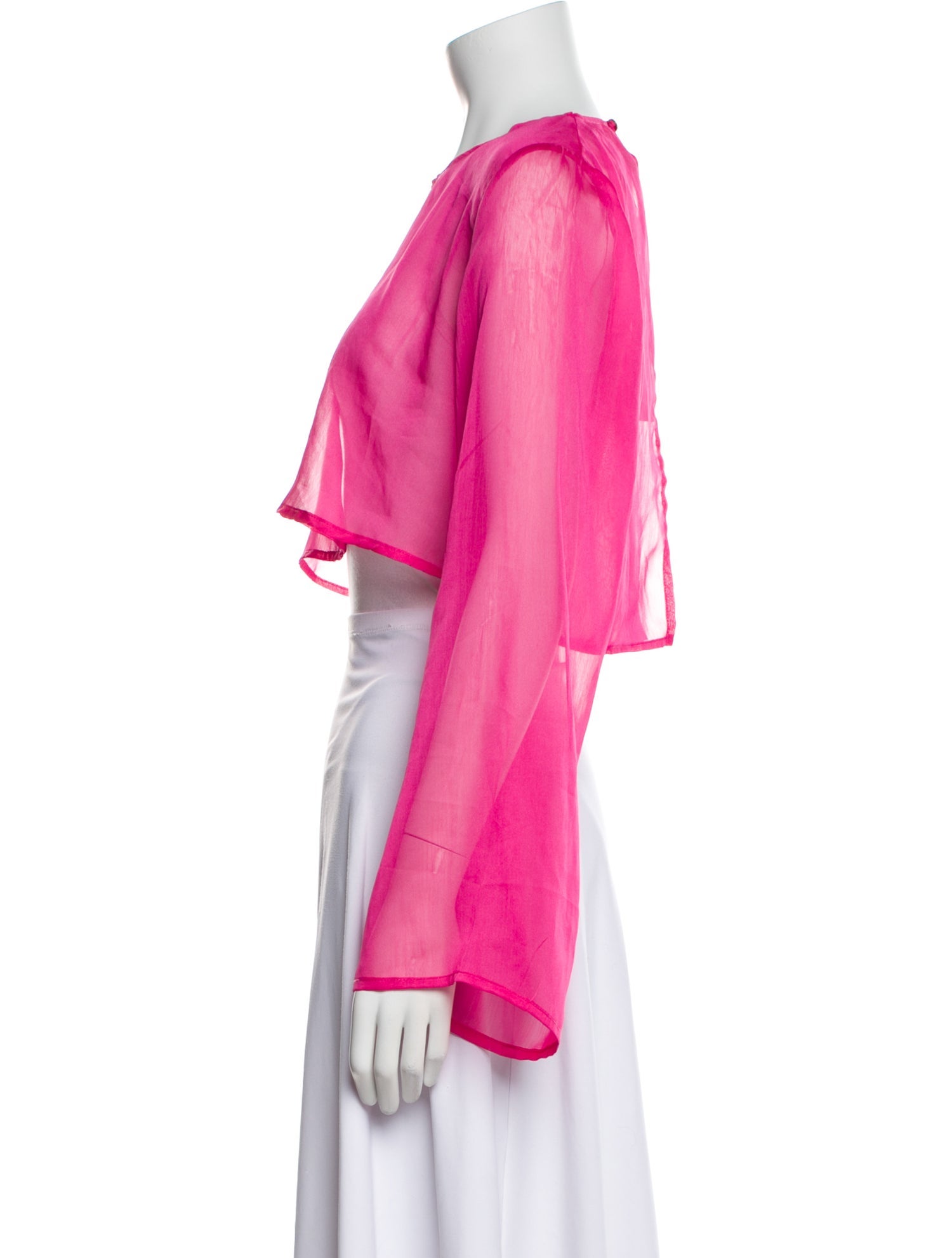 Shani Shemer Crew Neck Long Sleeve Crop Top