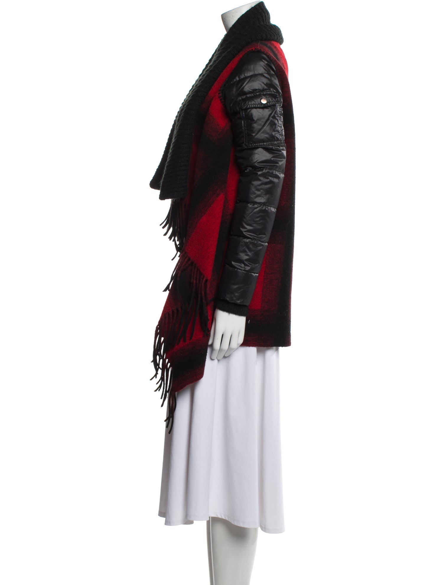 Sosken Wool Plaid Print Poncho