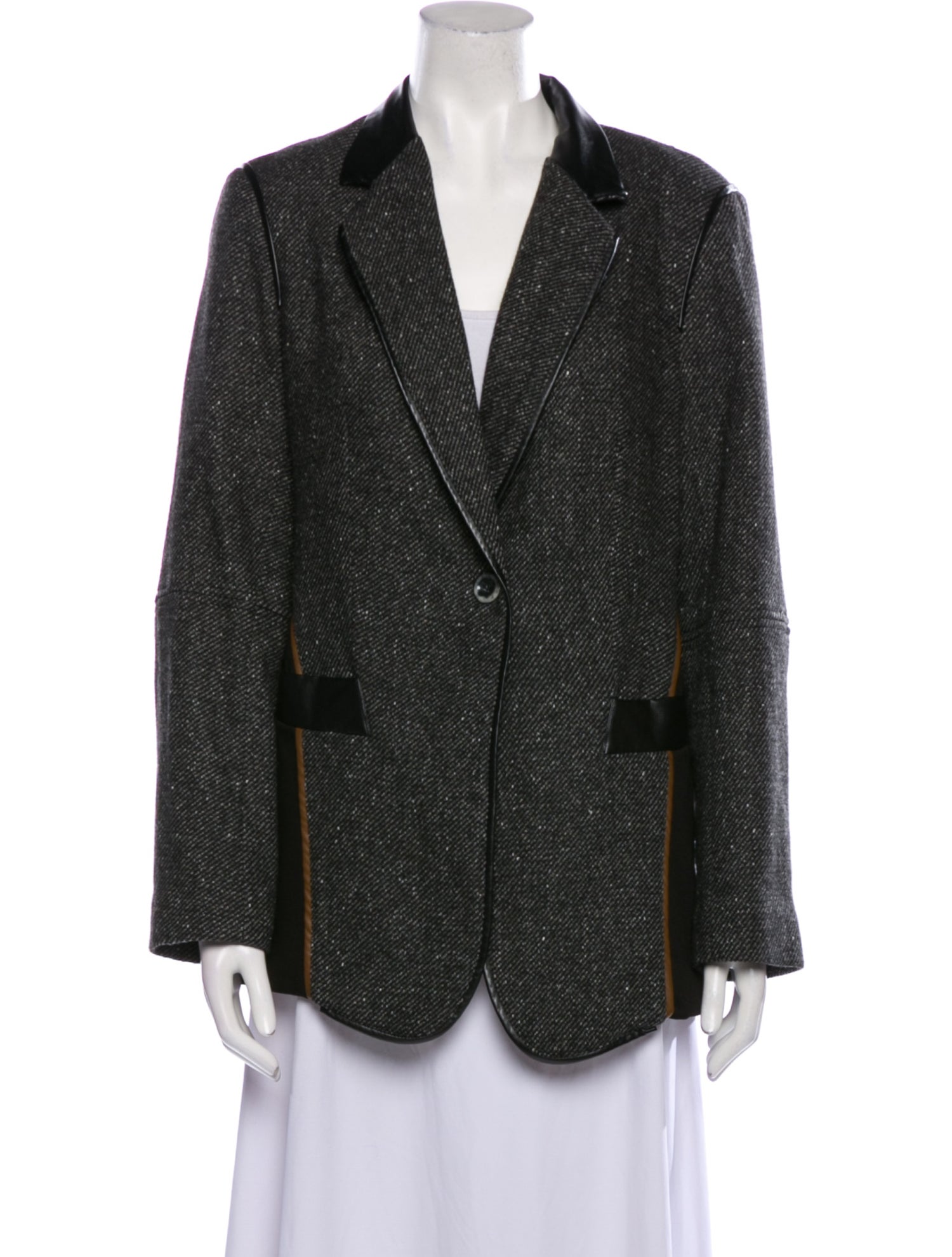 Sosken Virgin Wool Tweed Pattern Blazer