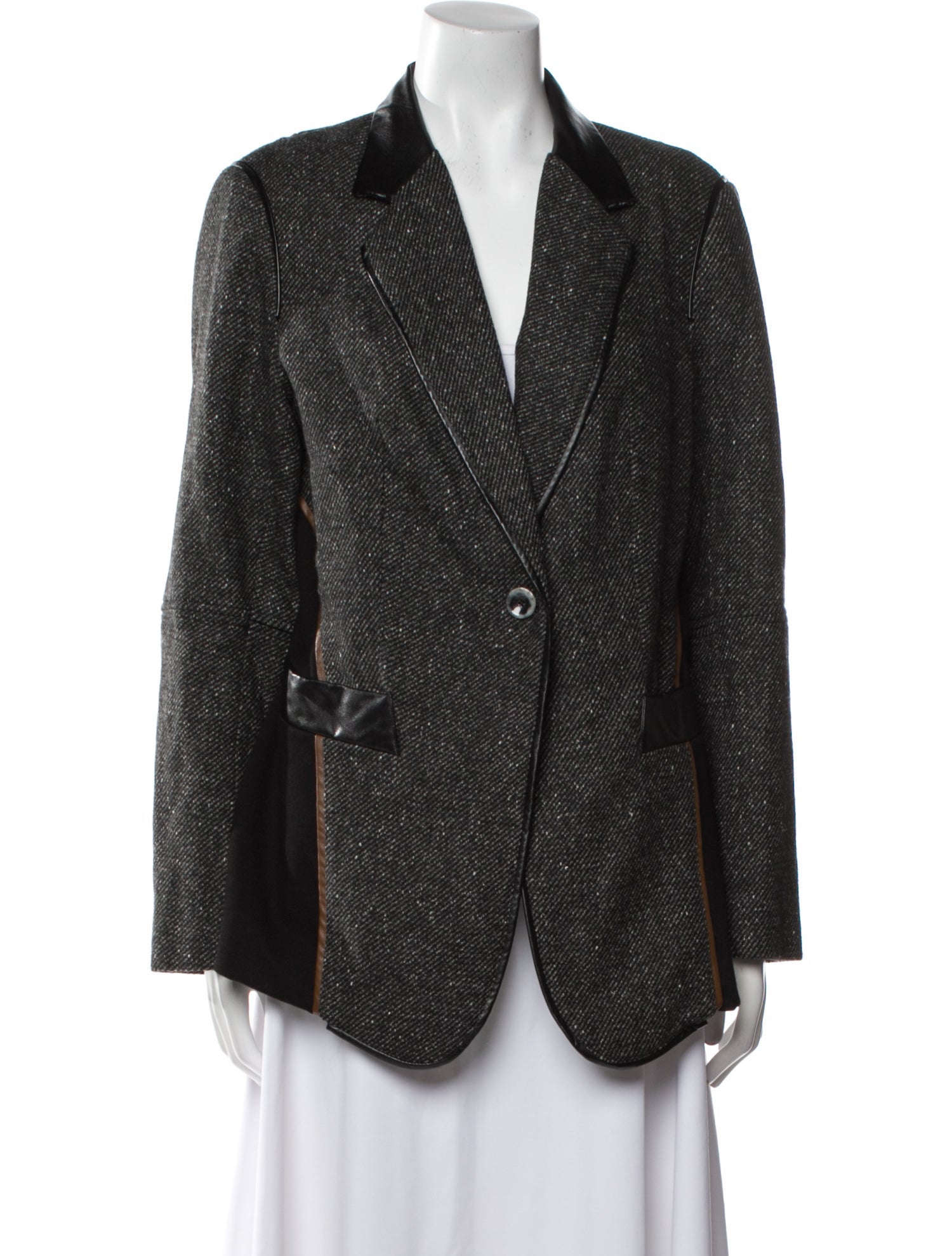 Sosken Virgin Wool Plaid Print Blazer