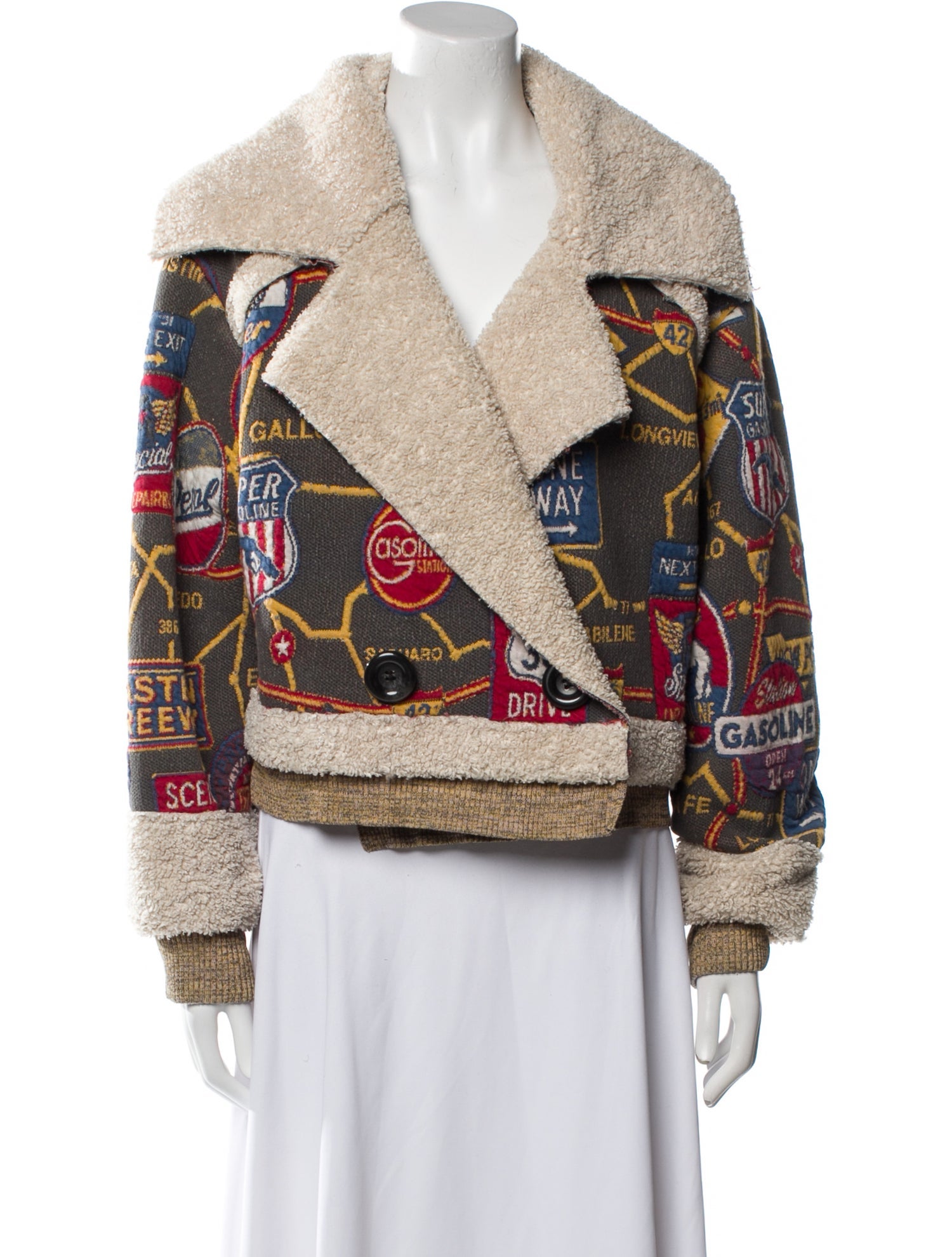 Sosken Printed Biker Jacket