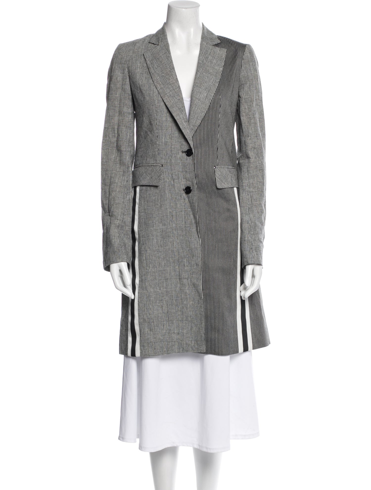 Sosken Linen Plaid Print Blazer