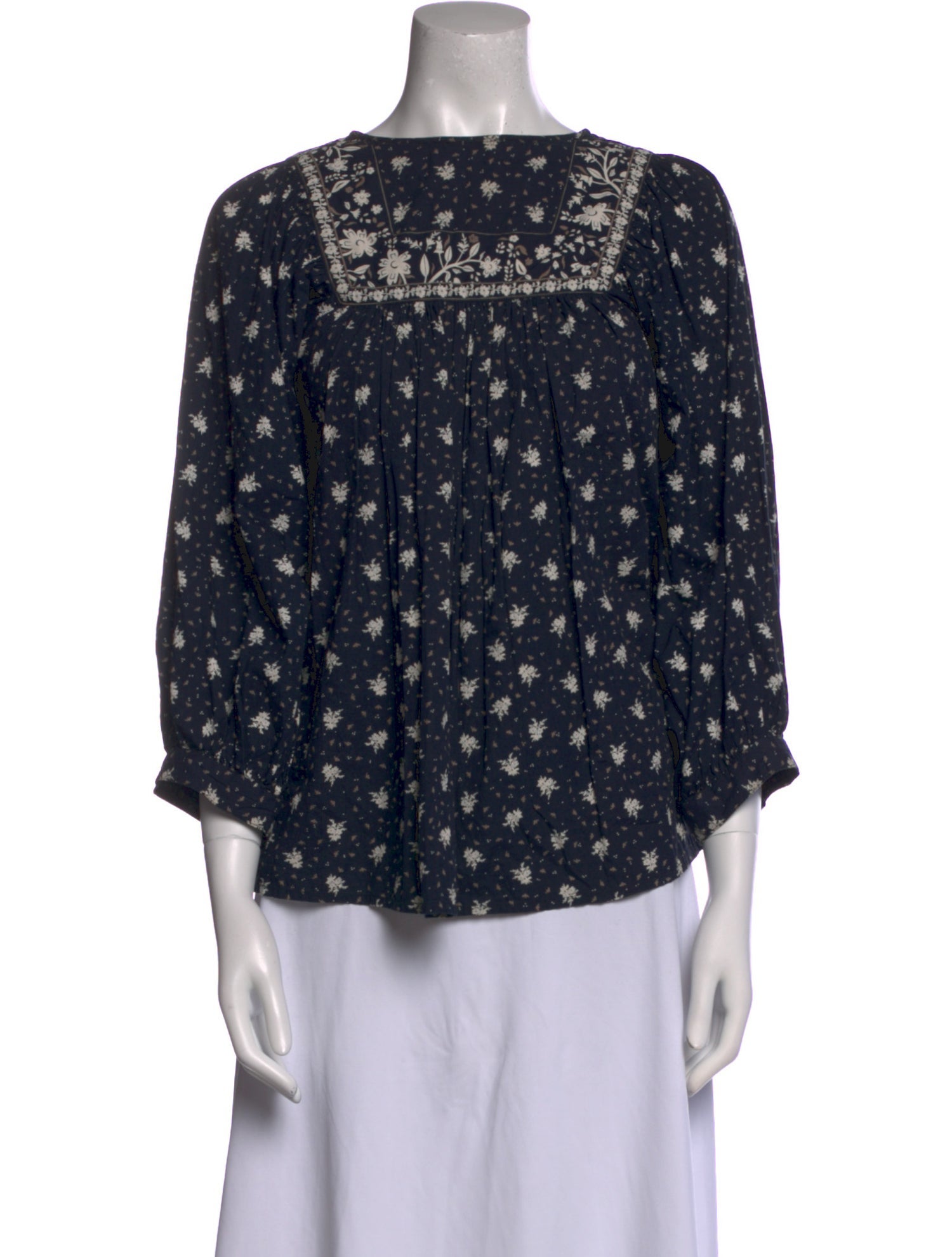 Skall Studio Floral Print Bateau Neckline Blouse