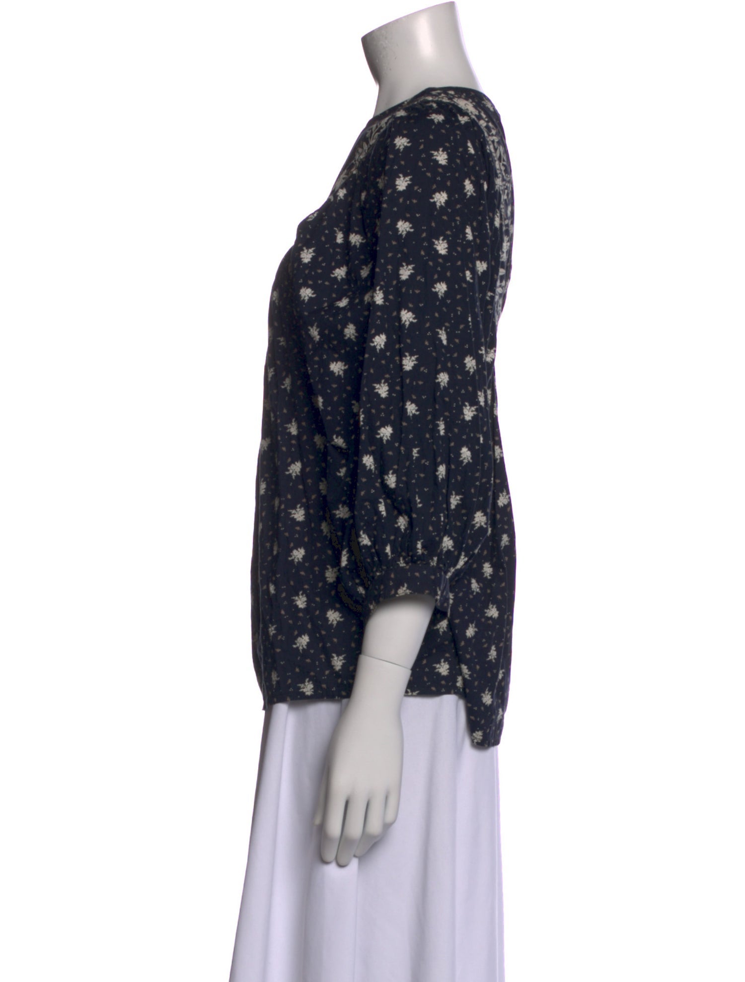 Skall Studio Floral Print Bateau Neckline Blouse