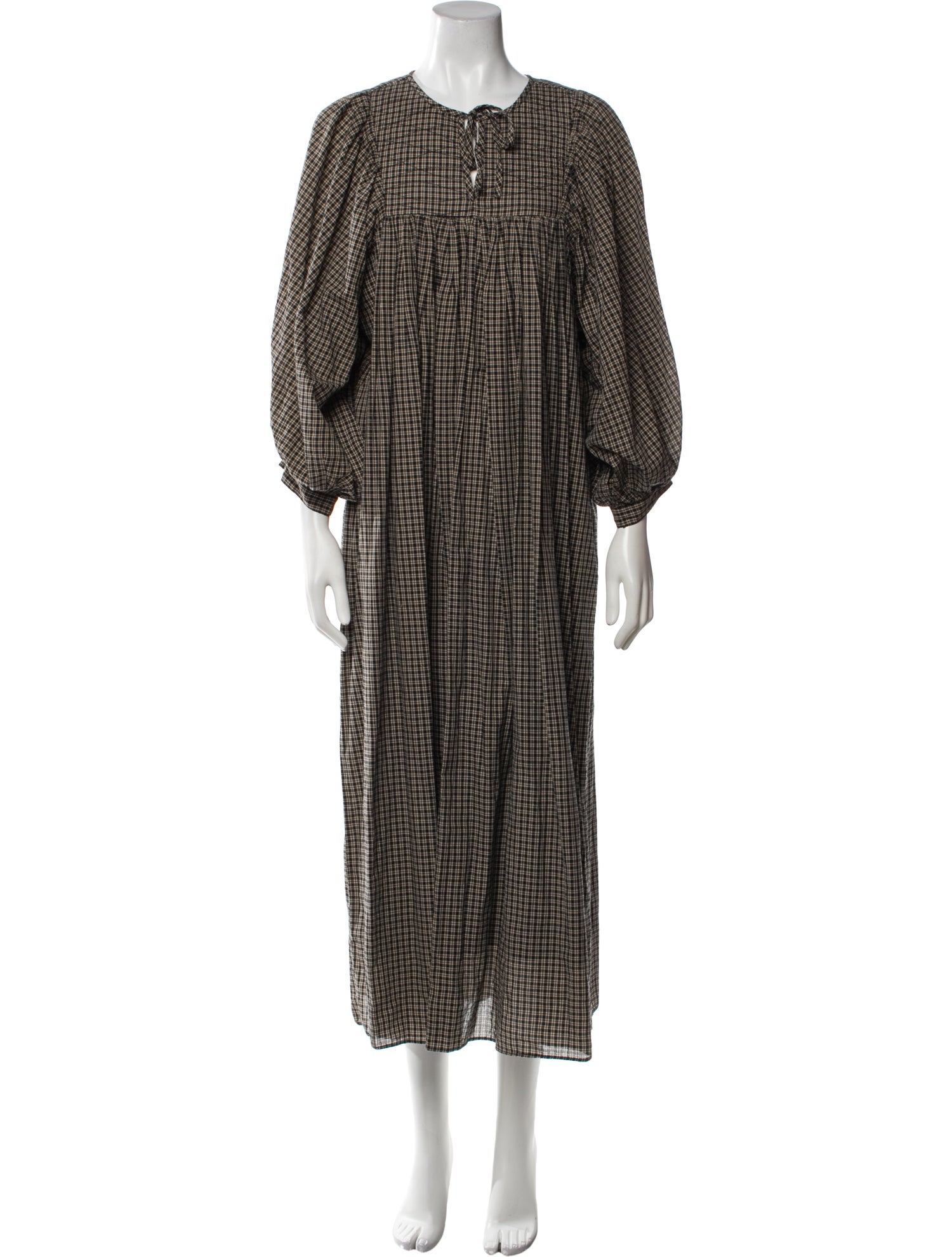 Skall Studio Plaid Print Midi Length Dress