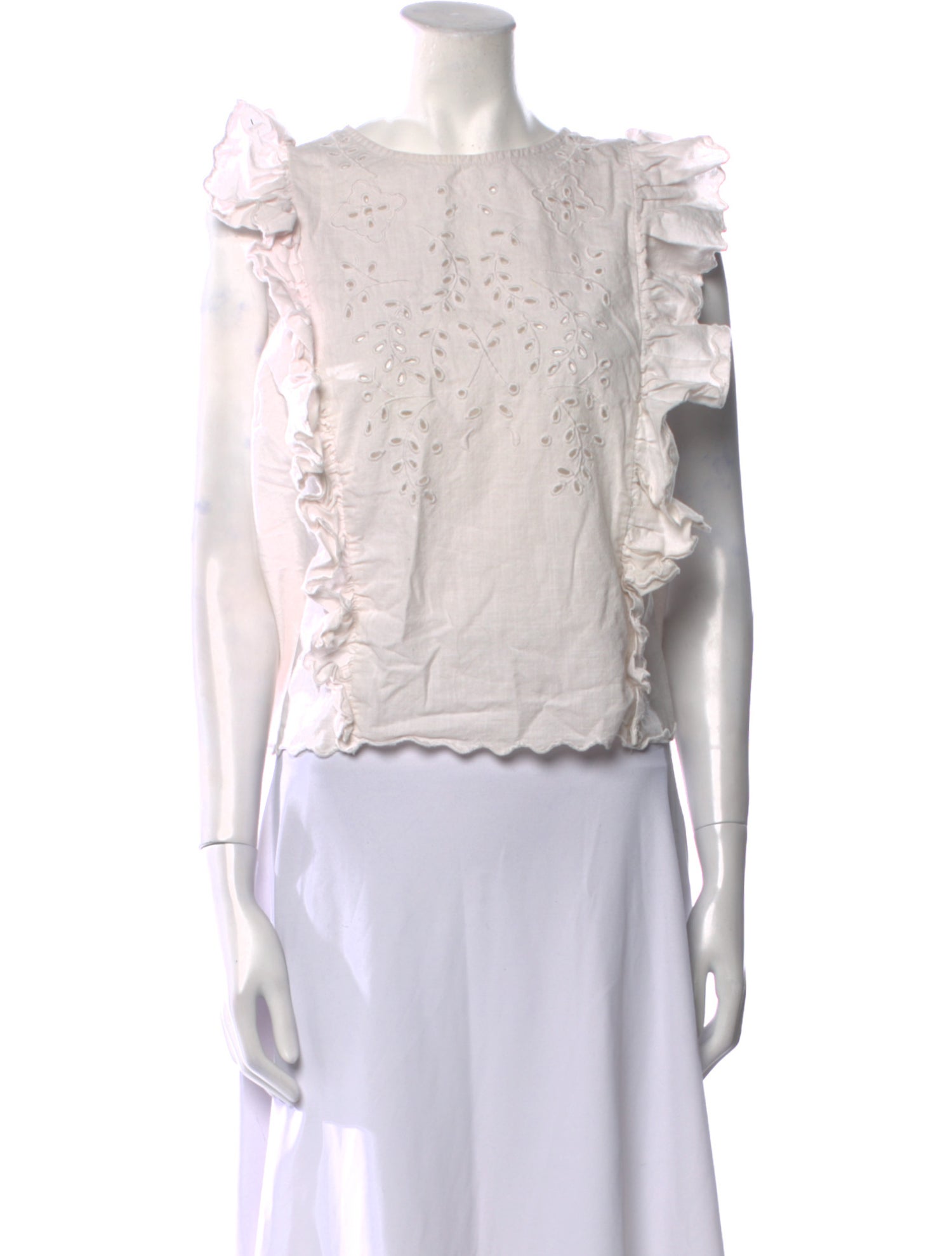 Skall Studio Bateau Neckline Sleeveless Blouse