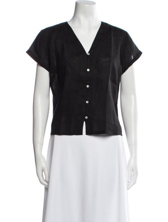 Skall Studio Linen V-Neck Top