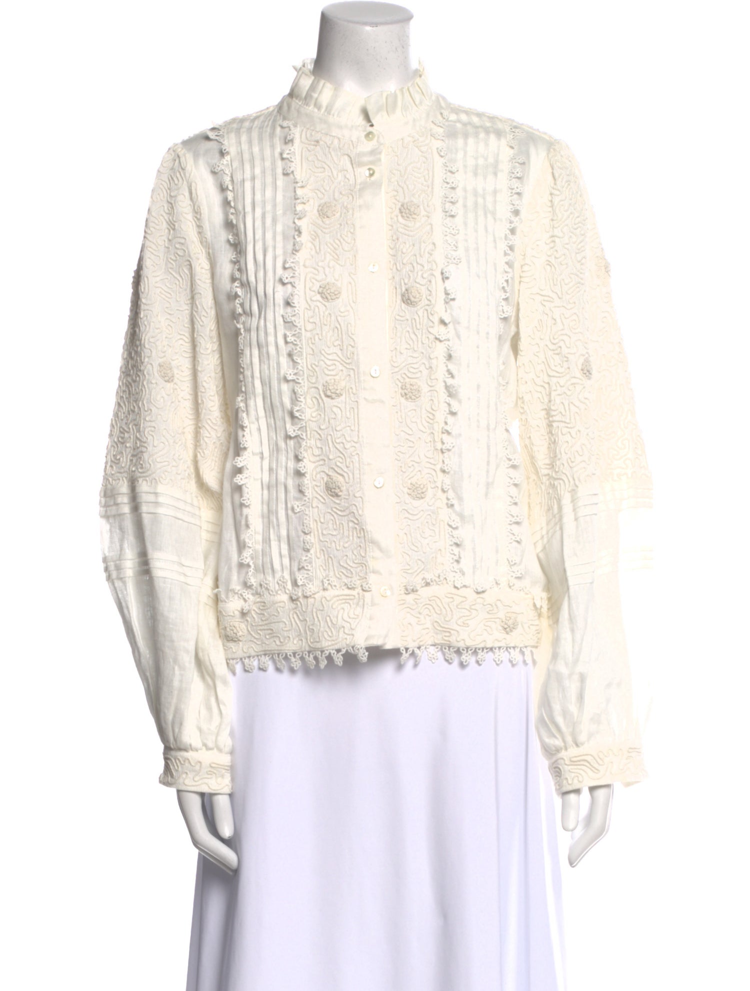 Skall Studio Linen Lace Pattern Blouse