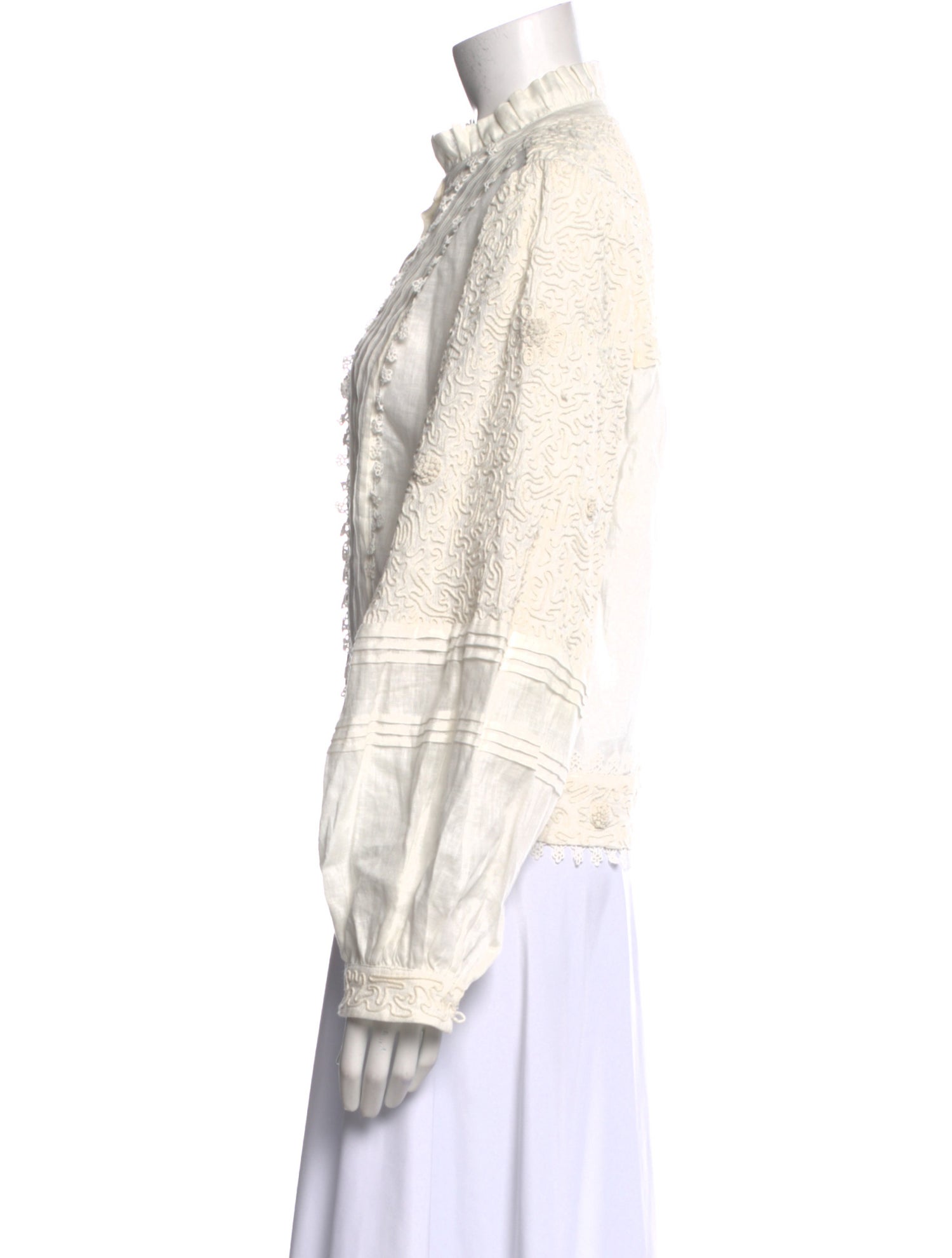 Skall Studio Linen Lace Pattern Blouse