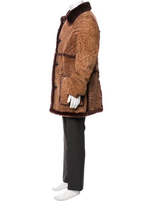 Supreme x Schott NYC Leather Colorblock Pattern Overcoat