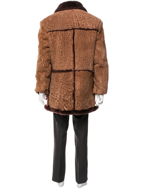 Supreme x Schott NYC Leather Colorblock Pattern Overcoat