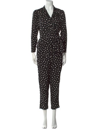 Rebecca Taylor Printed V-Neck Jumpsuit