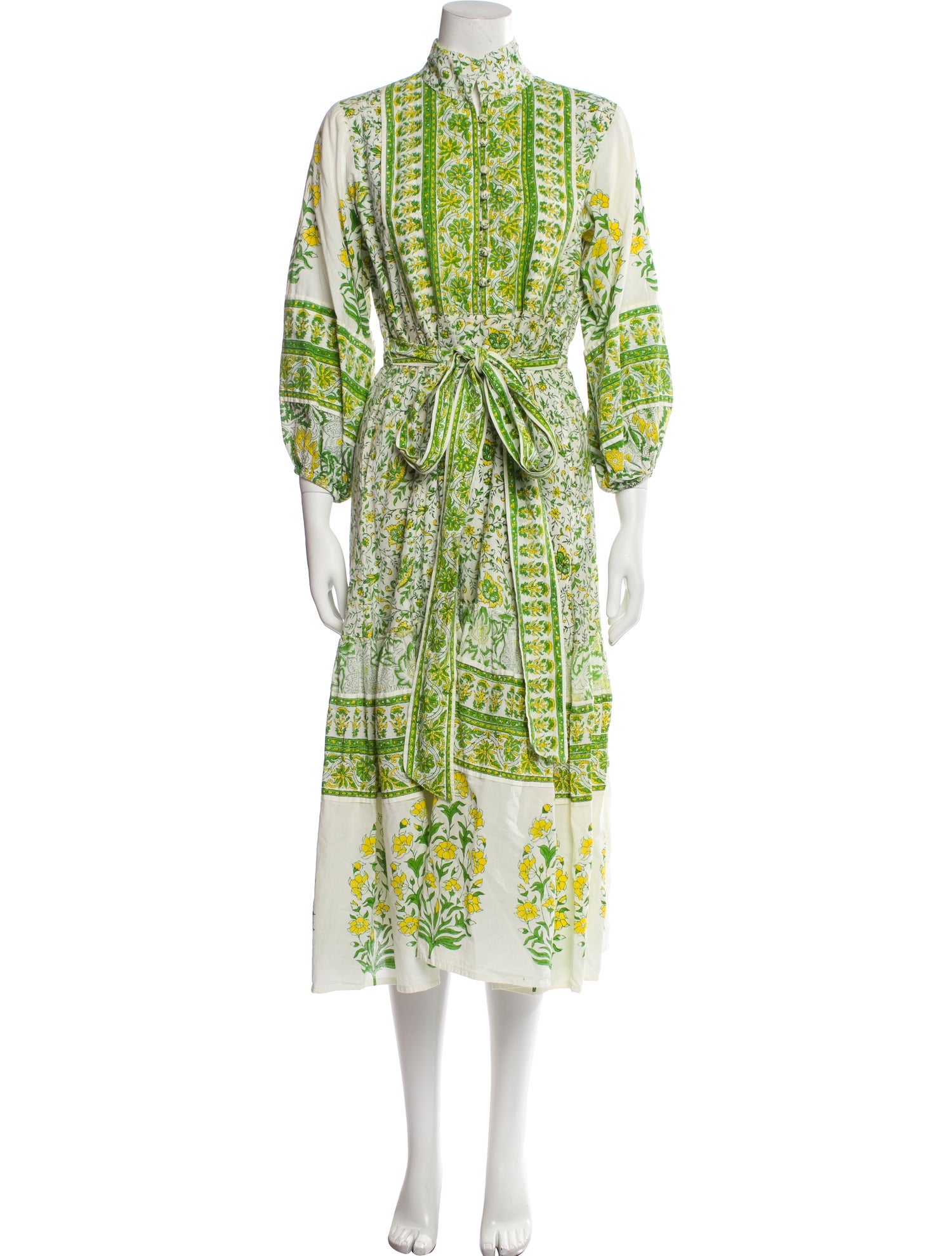 Sue Sartor Paisley Print Midi Length Dress