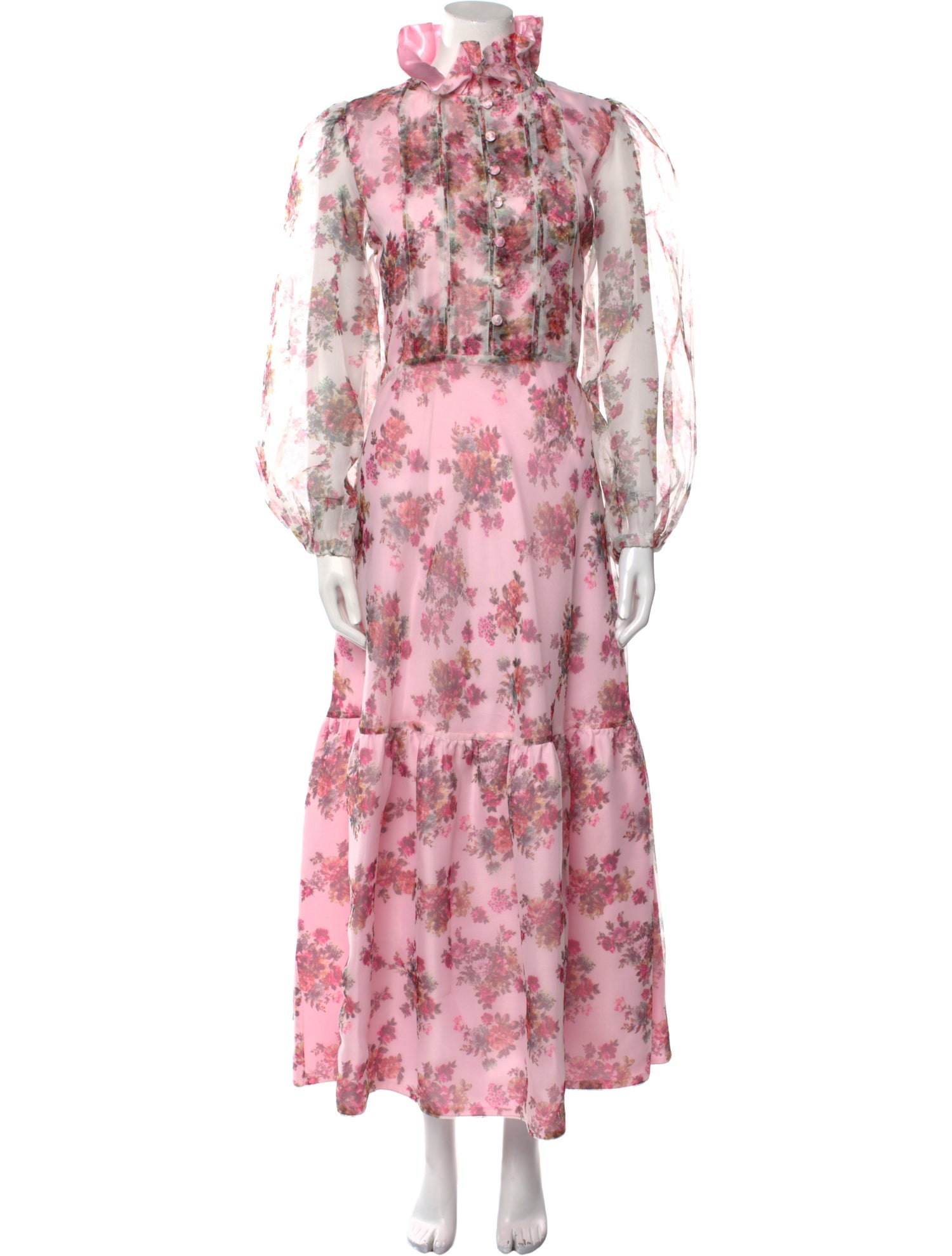 Sue Sartor Floral Print Long Dress