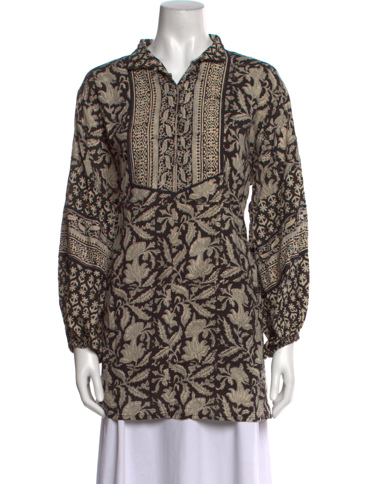 Sue Sartor Printed Long Sleeve Polo