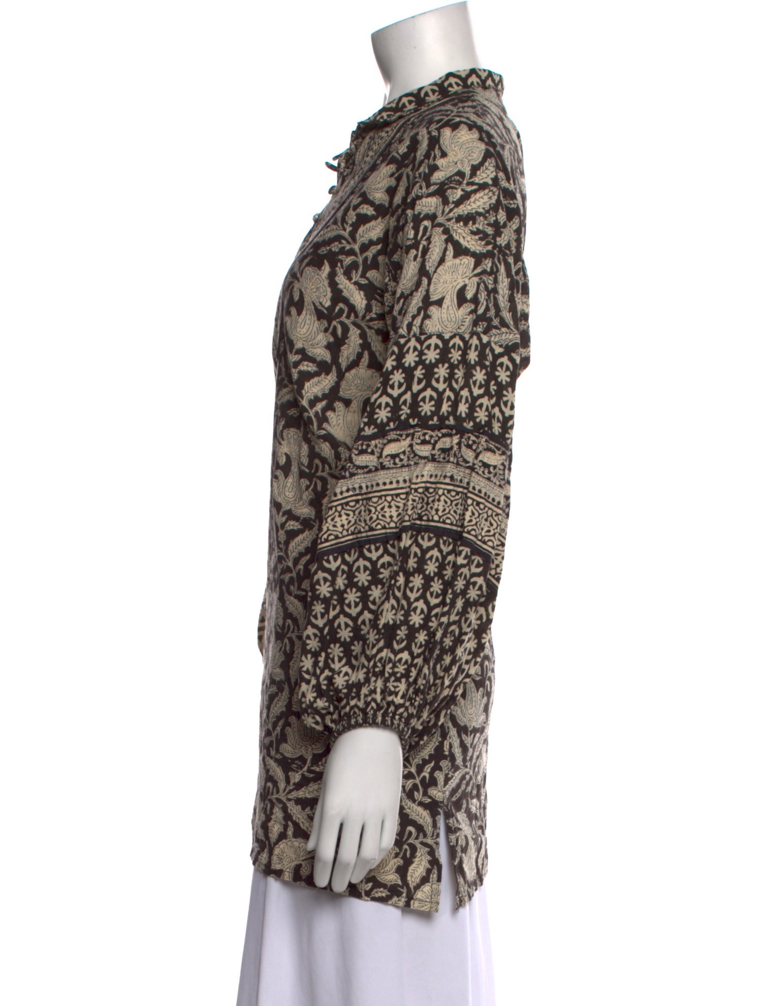 Sue Sartor Printed Long Sleeve Polo