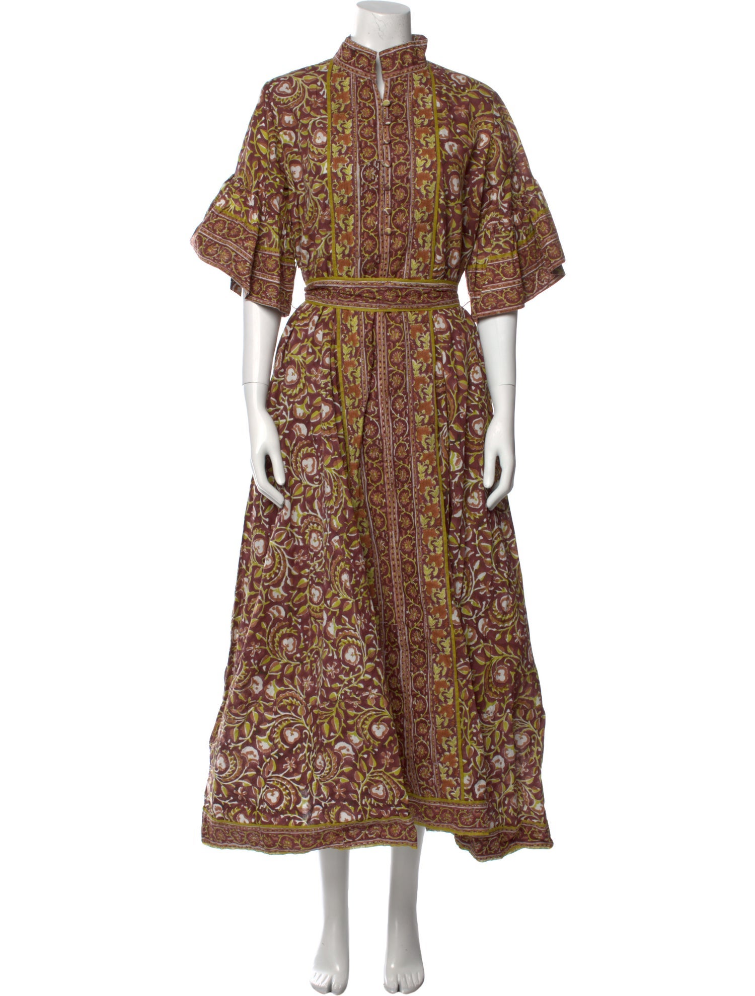 Sue Sartor Paisley Print Long Dress