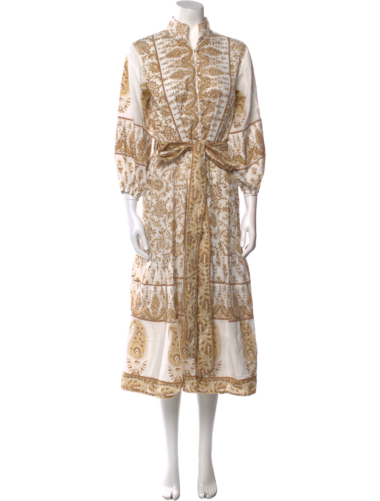 Sue Sartor Paisley Print Midi Length Dress