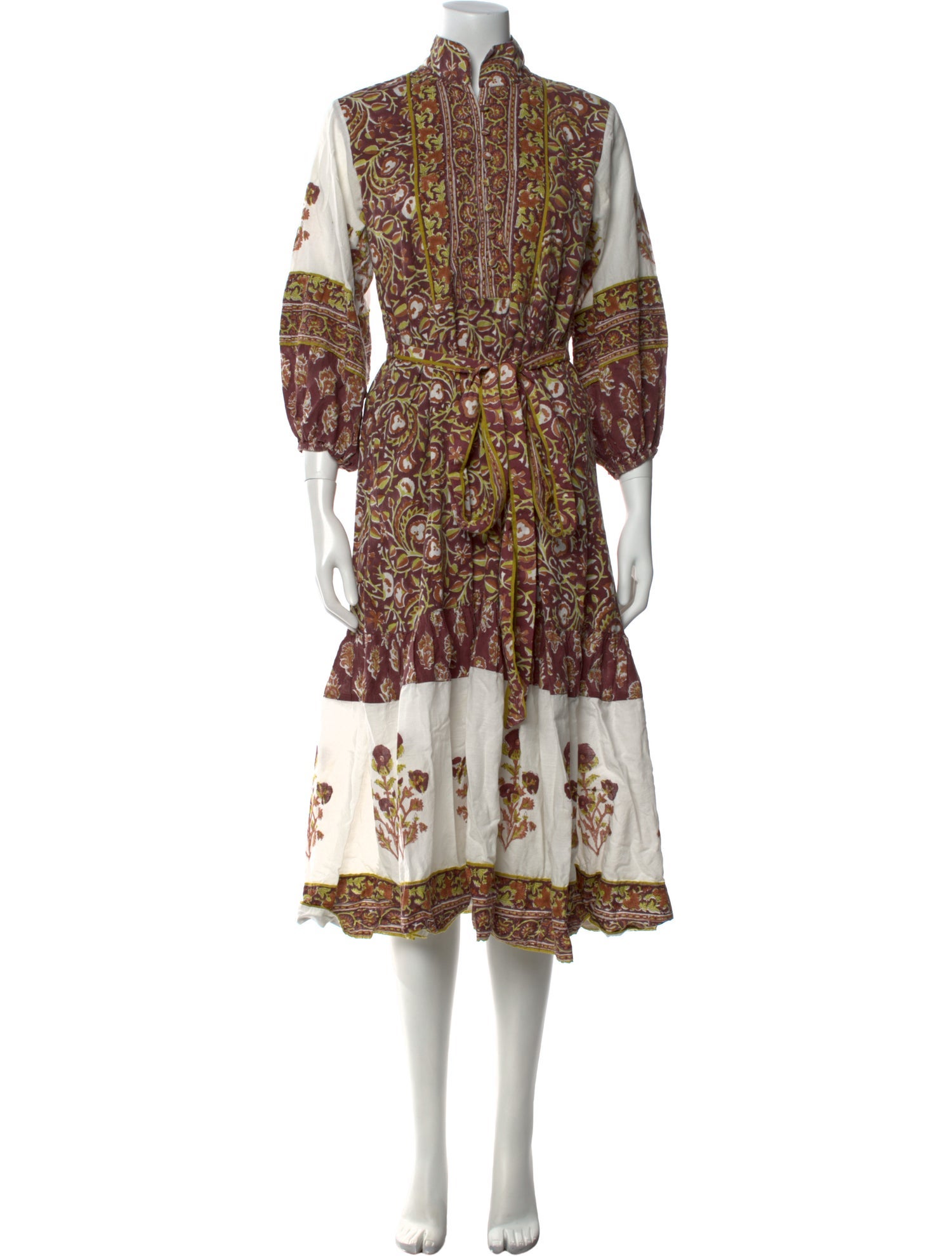 Sue Sartor Paisley Print Midi Length Dress