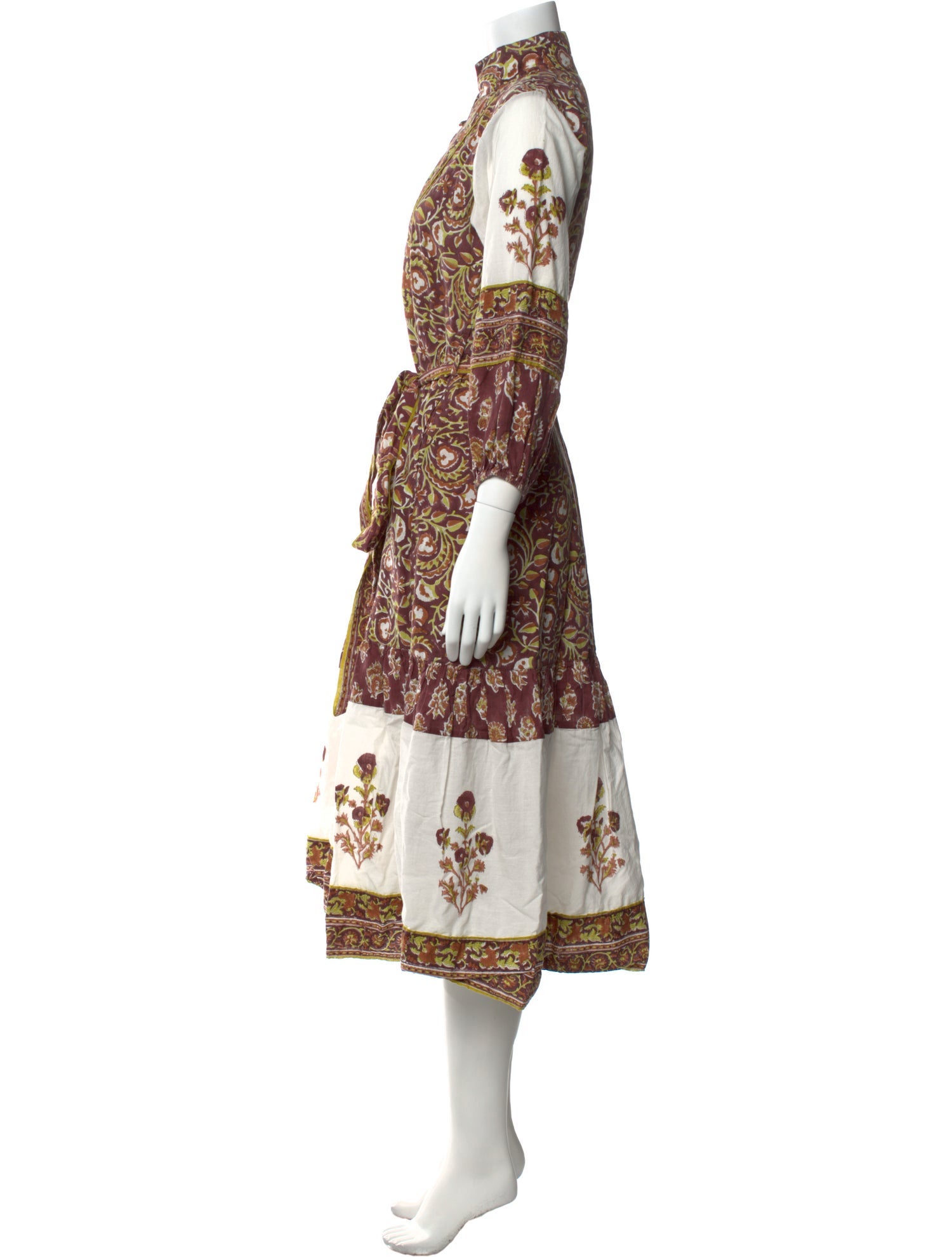 Sue Sartor Paisley Print Midi Length Dress