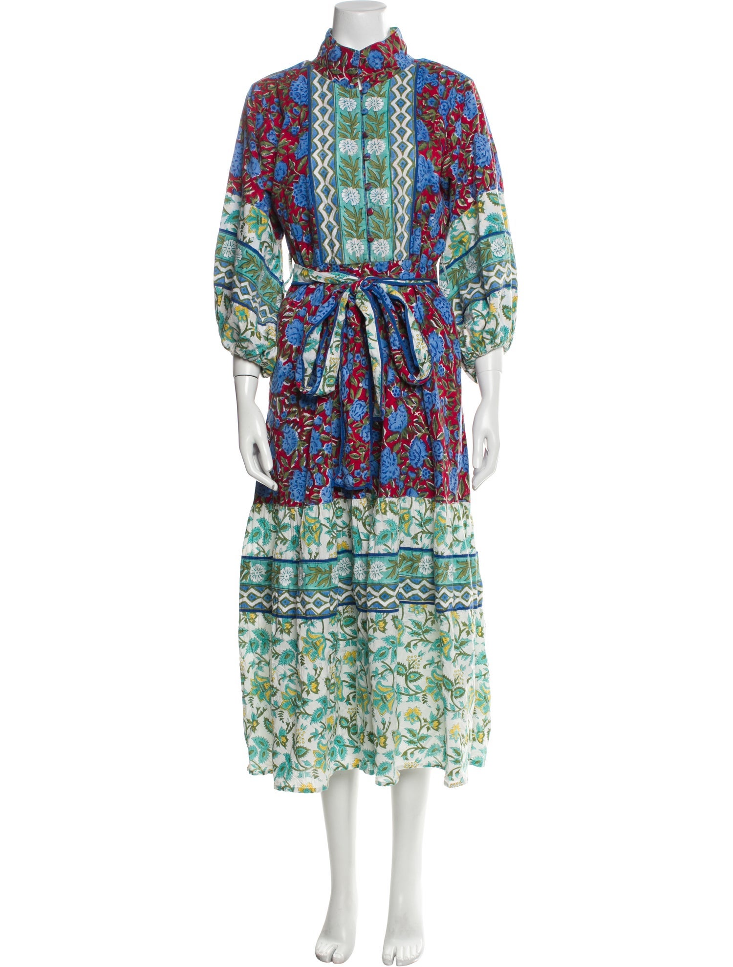 Sue Sartor Floral Print Midi Length Dress