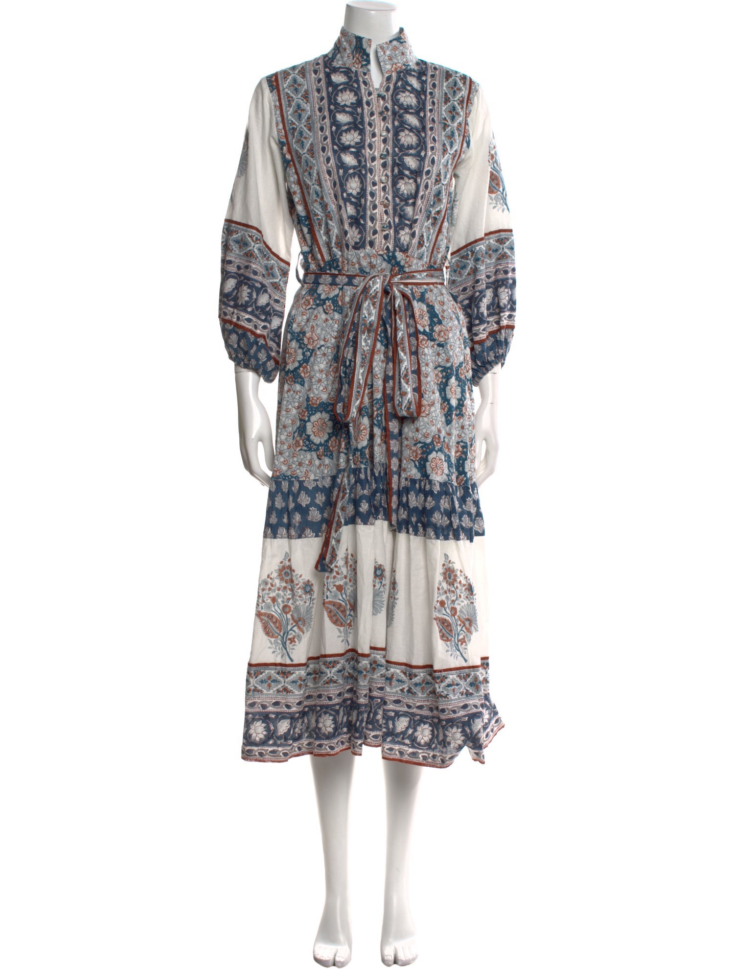 Sue Sartor Floral Print Midi Length Dress