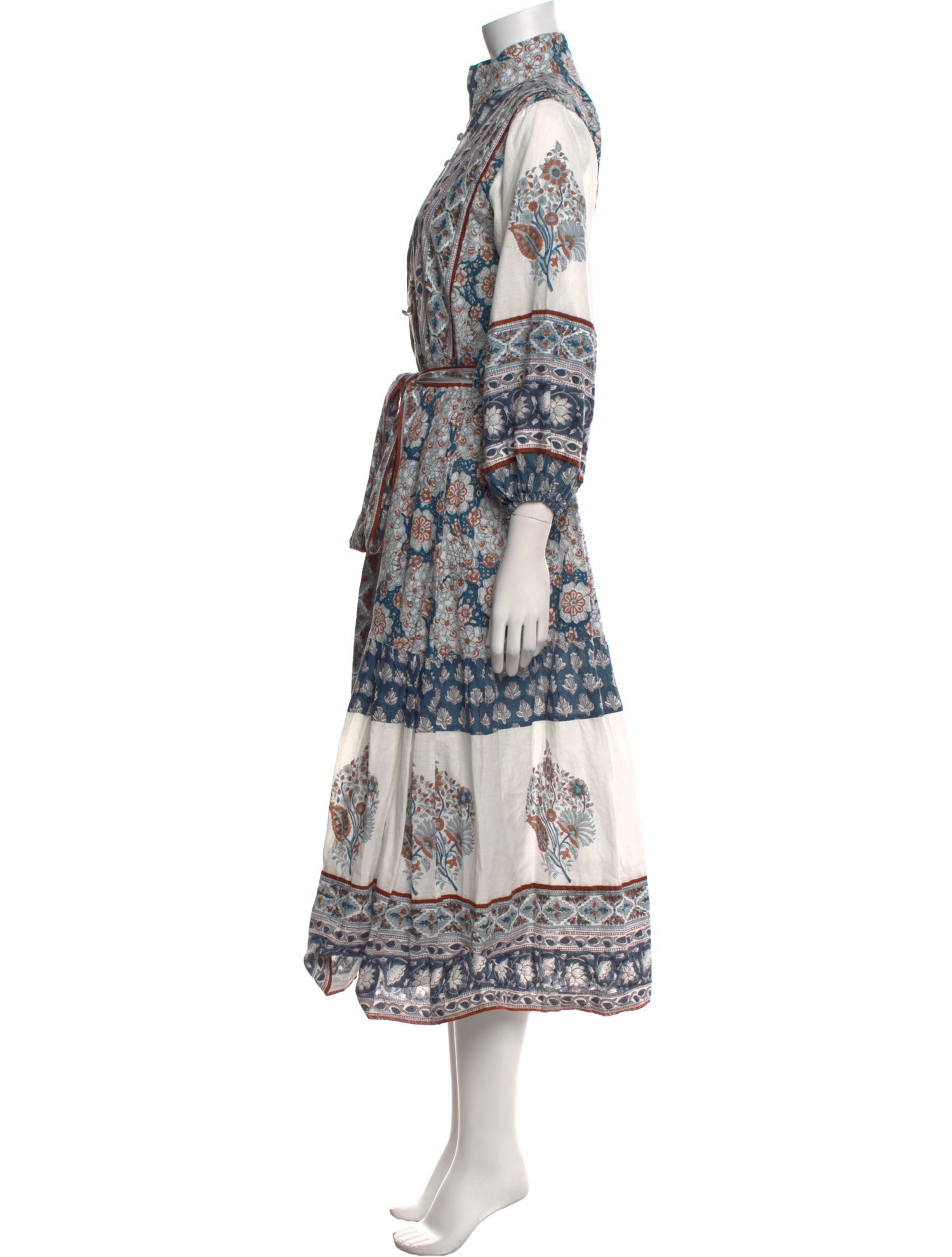 Sue Sartor Floral Print Midi Length Dress