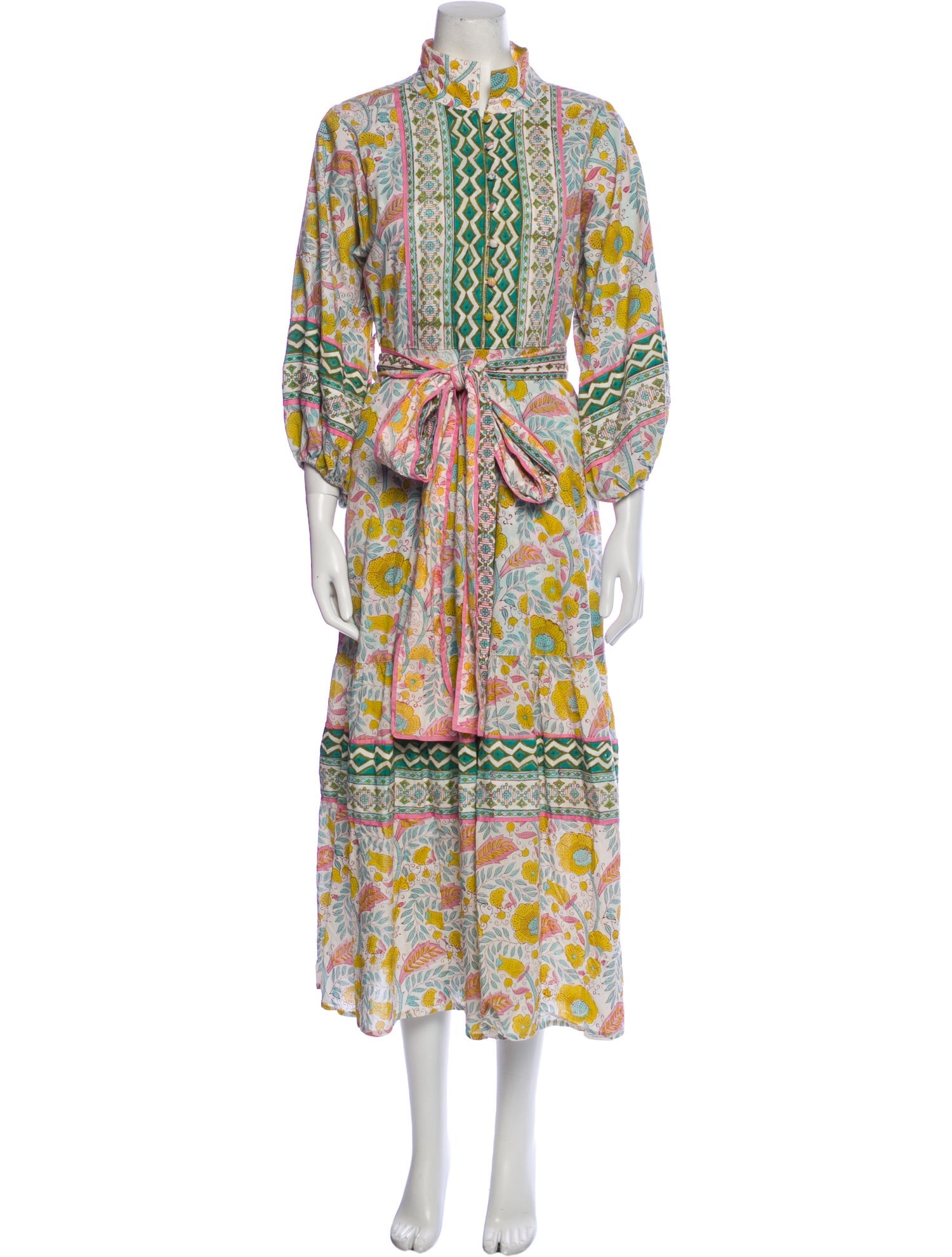 Sue Sartor Floral Print Long Dress