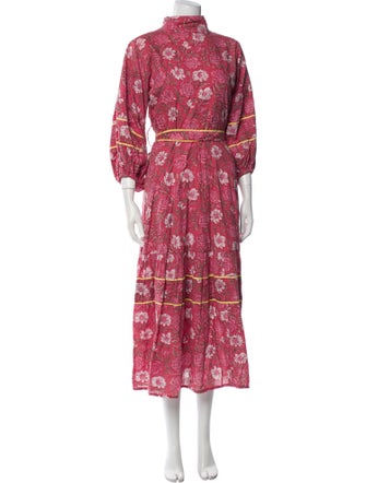 Sue Sartor Floral Print Midi Length Dress