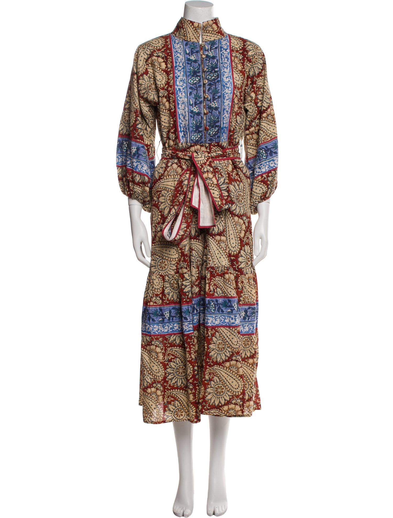 Sue Sartor Paisley Print Long Dress